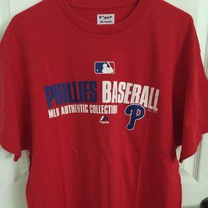 MLB Authentic Phillies BAseball short sleeve red